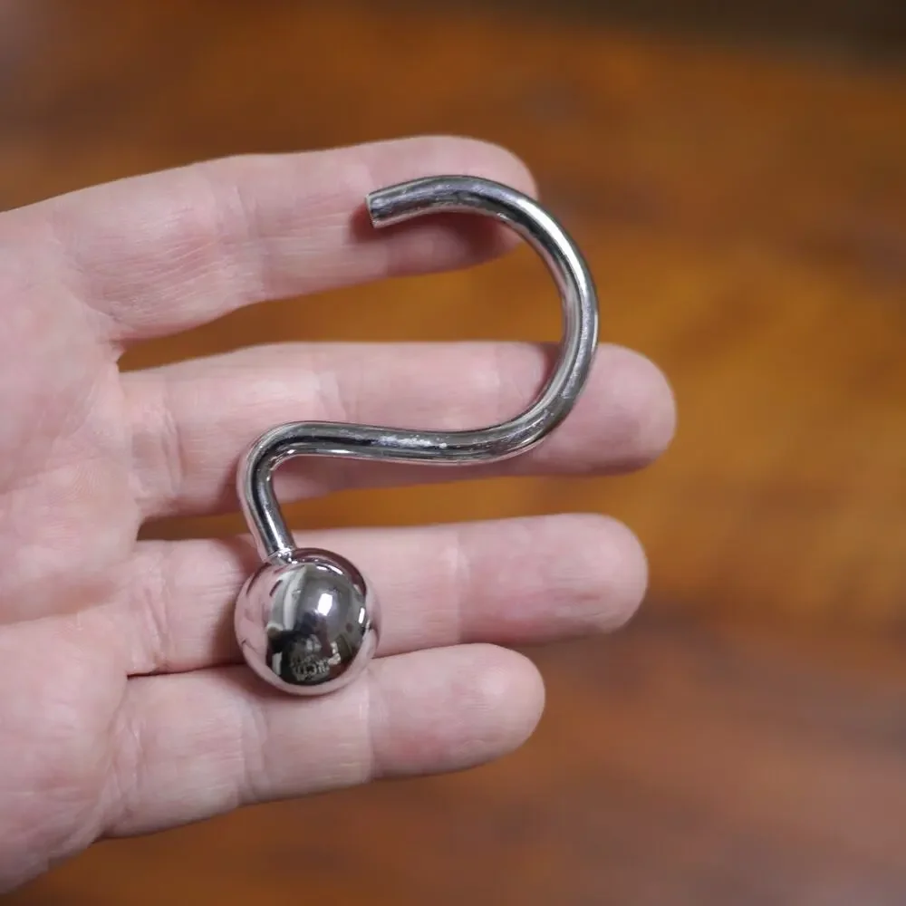 Set of 12 Shiny Chrome Ball Stainless Steel Designer Shower Curtain Hooks